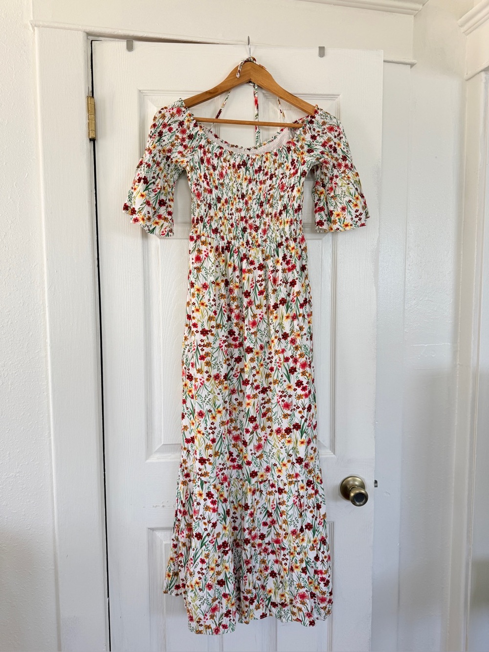 Lost + Wander Floral Off Shoulder Maxi Dress Small Boho Tassel - Picture 3 of 5